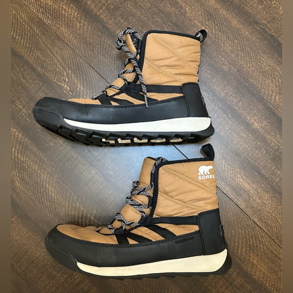 Sorel Whitney Brown & Black Short Lace Up Waterproof Ankle Hiking Boots-Sz 10.5
